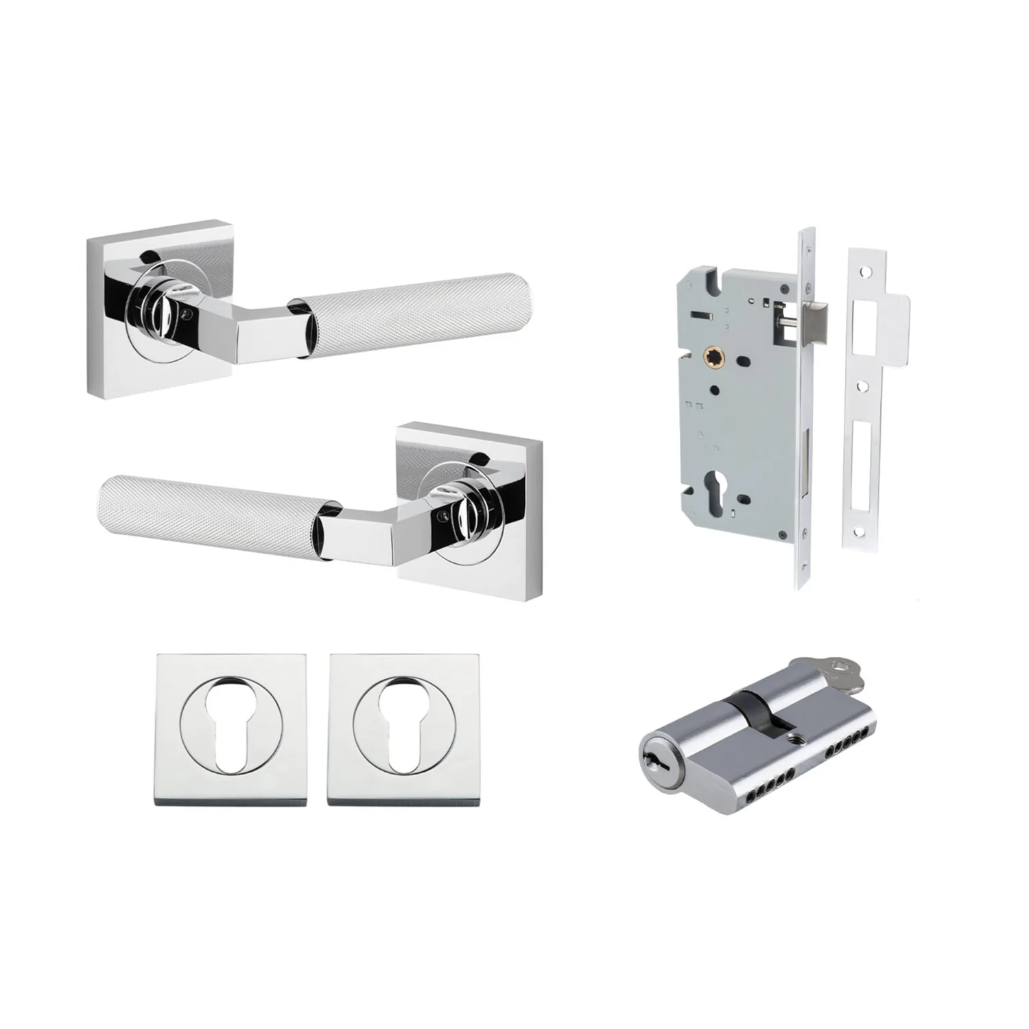 Iver Brunswick Door Lever on Square Rose Entrance Kit Key/Key - Available in Various Finishes - Image 9