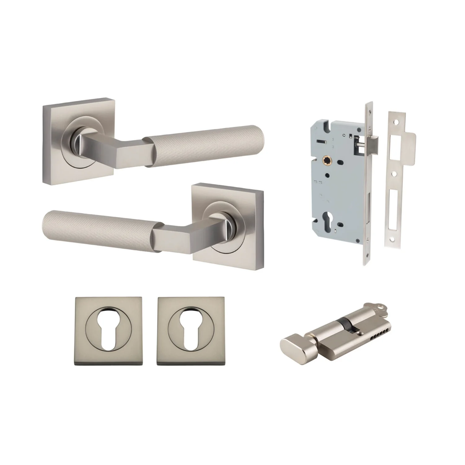Iver Brunswick Door Lever on Square Rose Entrance Kit Key/Thumb - Available in Various Finishes - Image 11