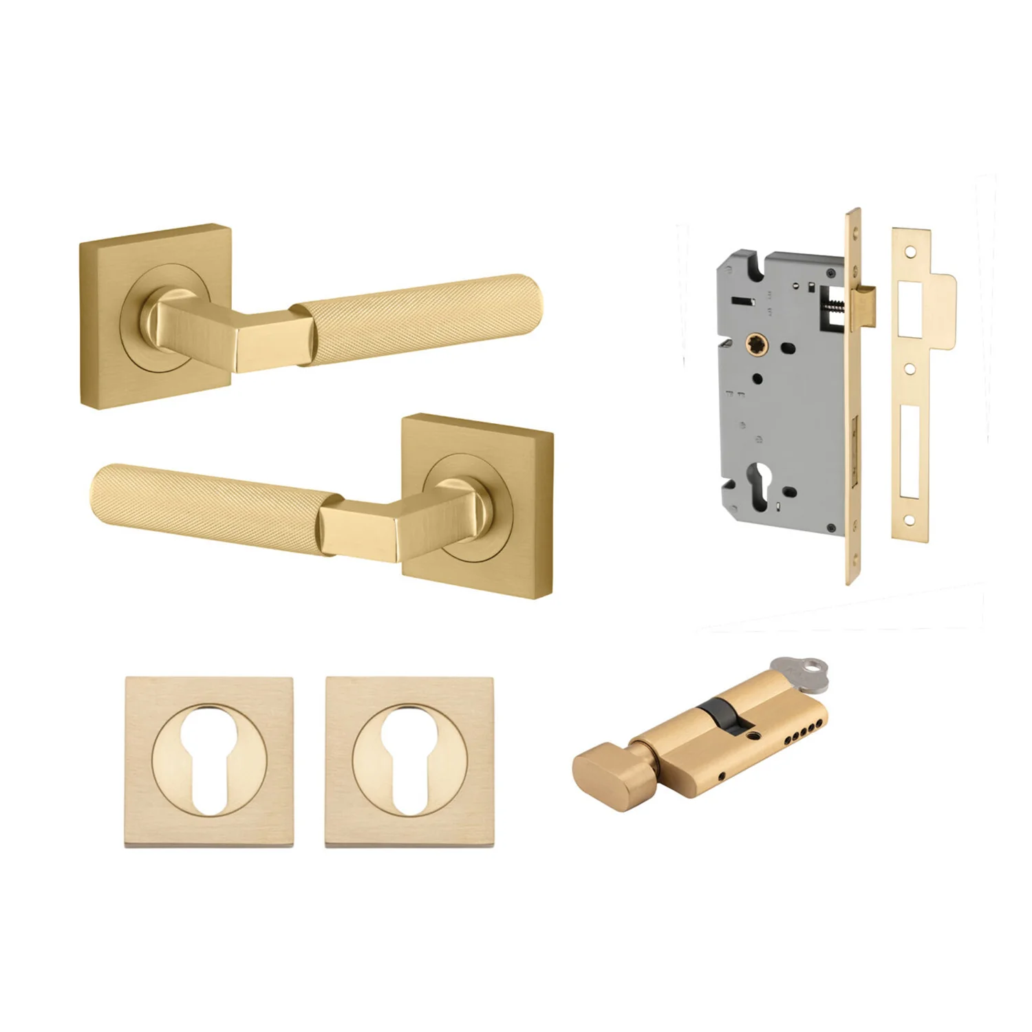 Iver Brunswick Door Lever on Square Rose Entrance Kit Key/Thumb - Available in Various Finishes - Image 12