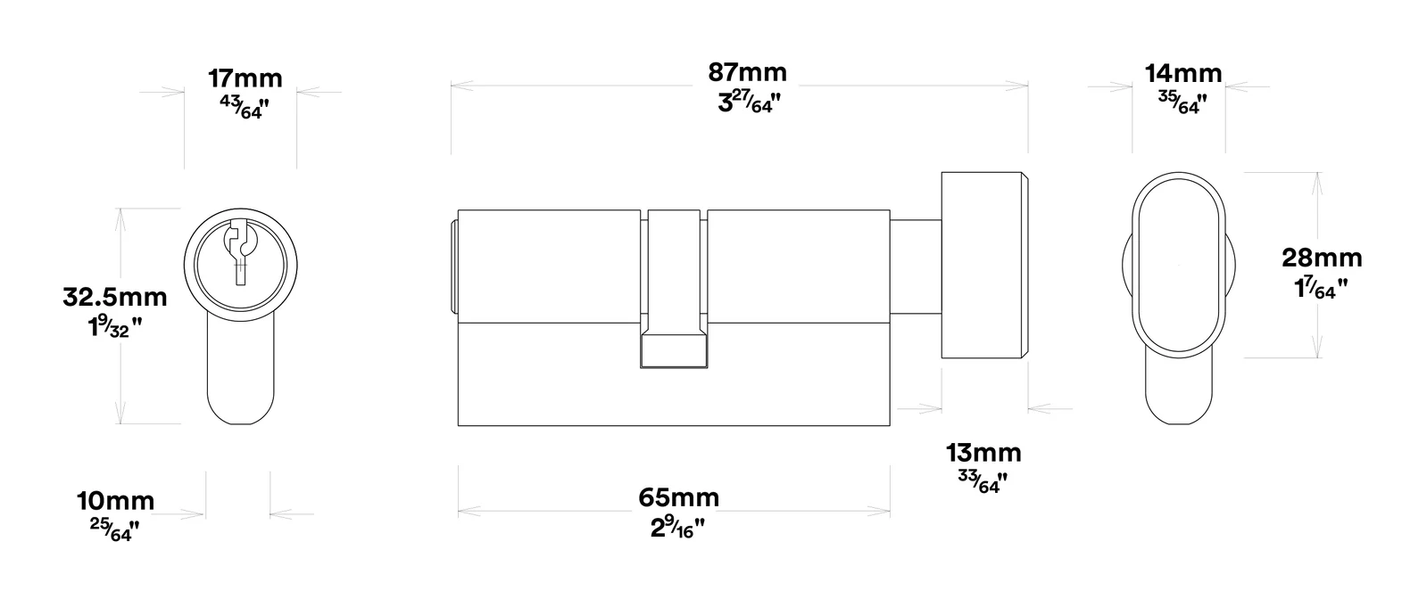 Iver Brunswick Door Pull Handle Entrance Kit Key/Thumb 600mm - Available in Various Finishes - Image 3
