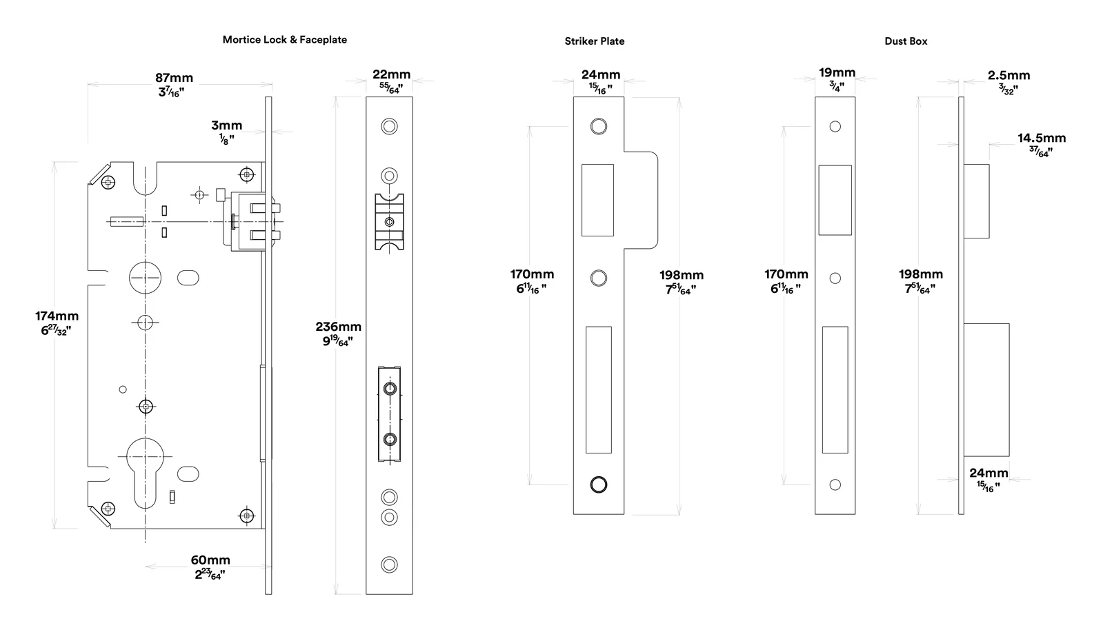 Iver Brunswick Door Pull Handle Entrance Kit Key/Thumb 600mm - Available in Various Finishes - Image 5
