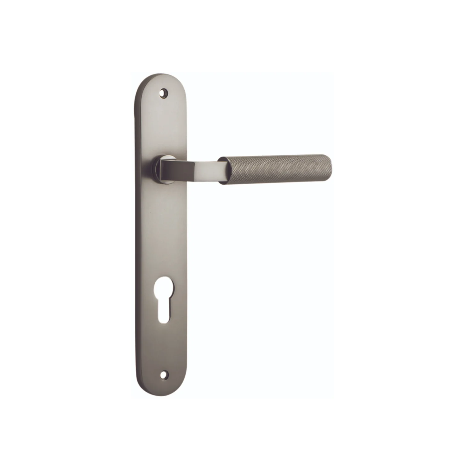 Iver Brunswick Door Lever Handle on Oval Backplate Satin Nickel - Image 5