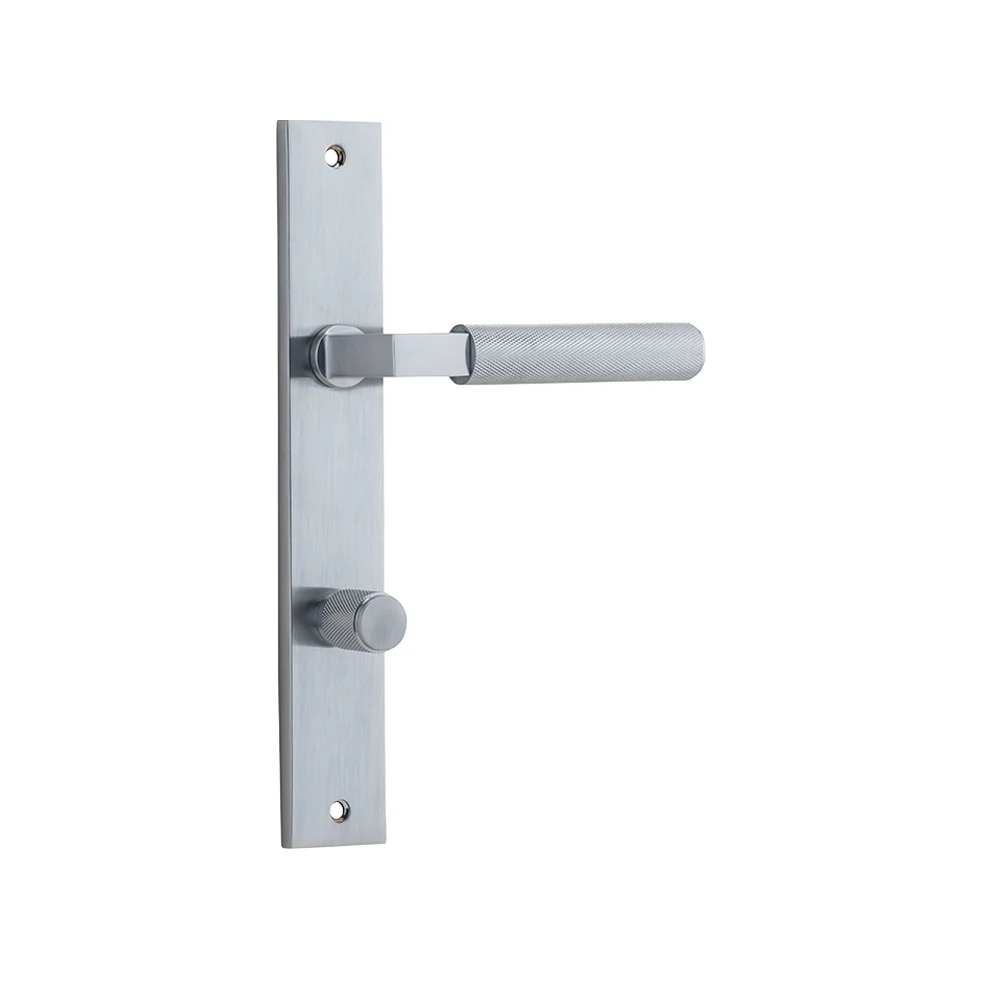 Iver Brunswick Door Lever Handle on Rectangular Backplate Brushed Chrome - Image 6