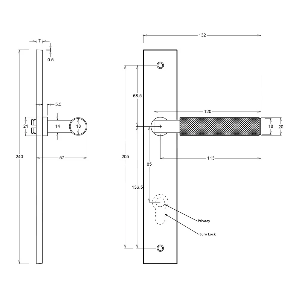 Iver Brunswick Door Lever Handle on Rectangular Backplate Satin Nickel - Image 2