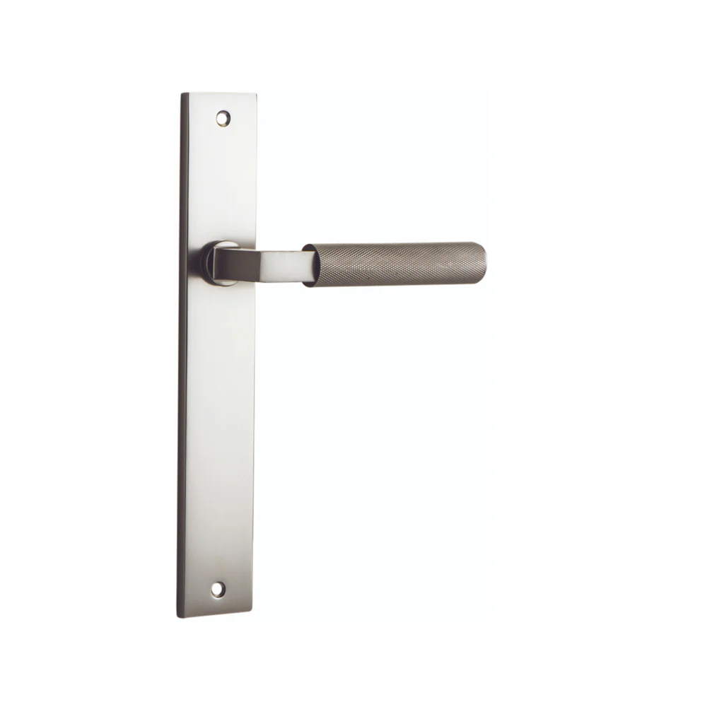 Iver Brunswick Door Lever Handle on Rectangular Backplate Satin Nickel - Image 4