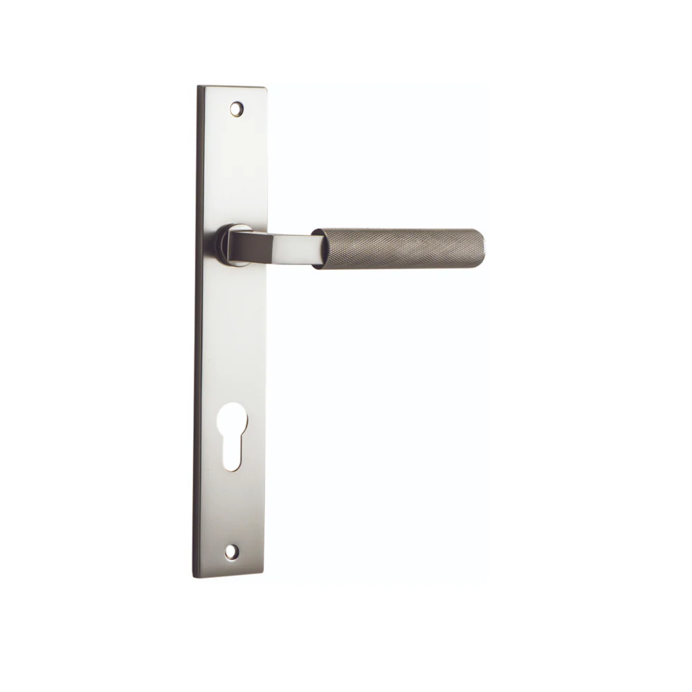 Iver Brunswick Door Lever Handle on Rectangular Backplate Satin Nickel - Image 5