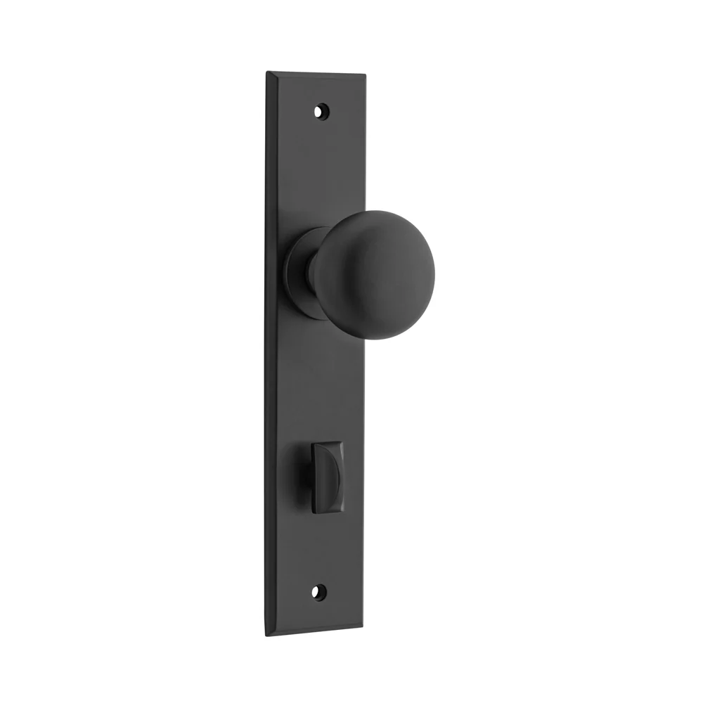 Iver Cambridge Door Knob on Chamfered Backplate Matt Black - Image 5