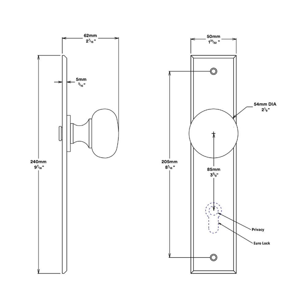 Iver Cambridge Door Knob on Chamfered Backplate Polished Chrome - Image 2