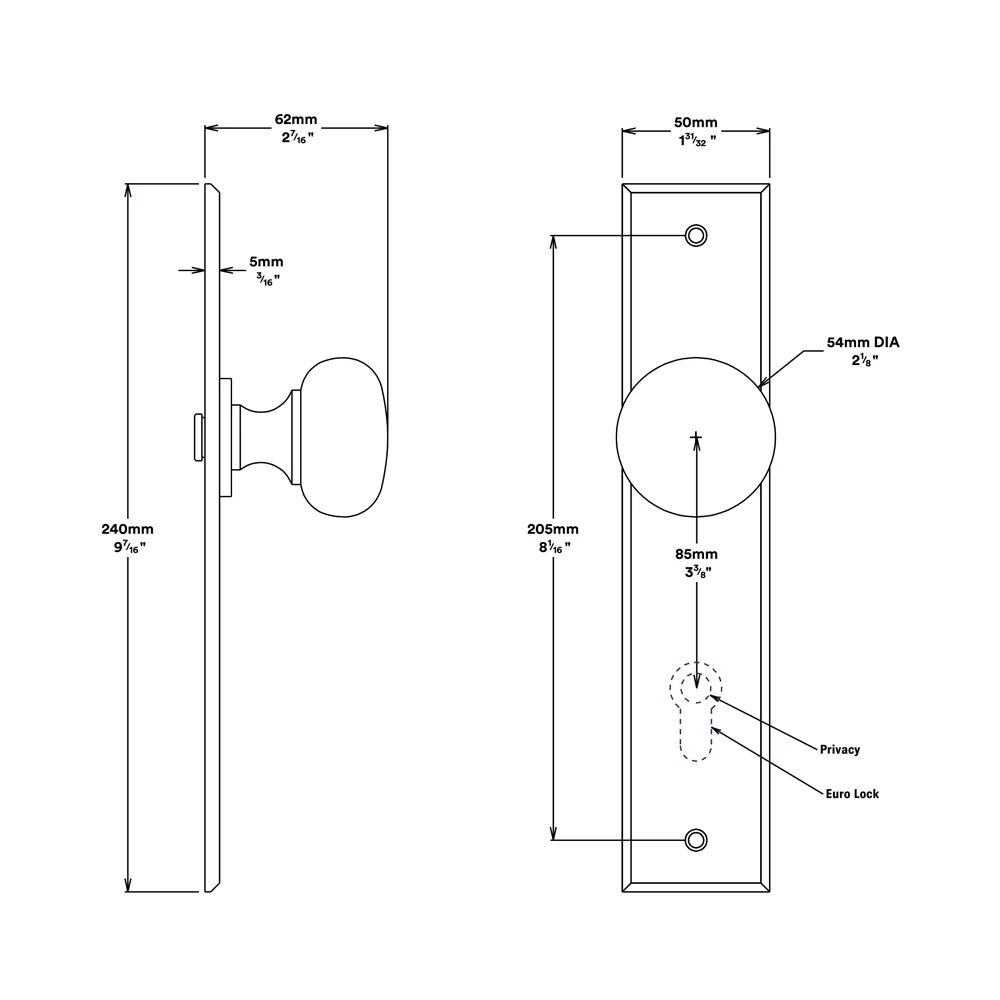 Iver Cambridge Door Knob on Chamfered Backplate Polished Nickel - Image 2
