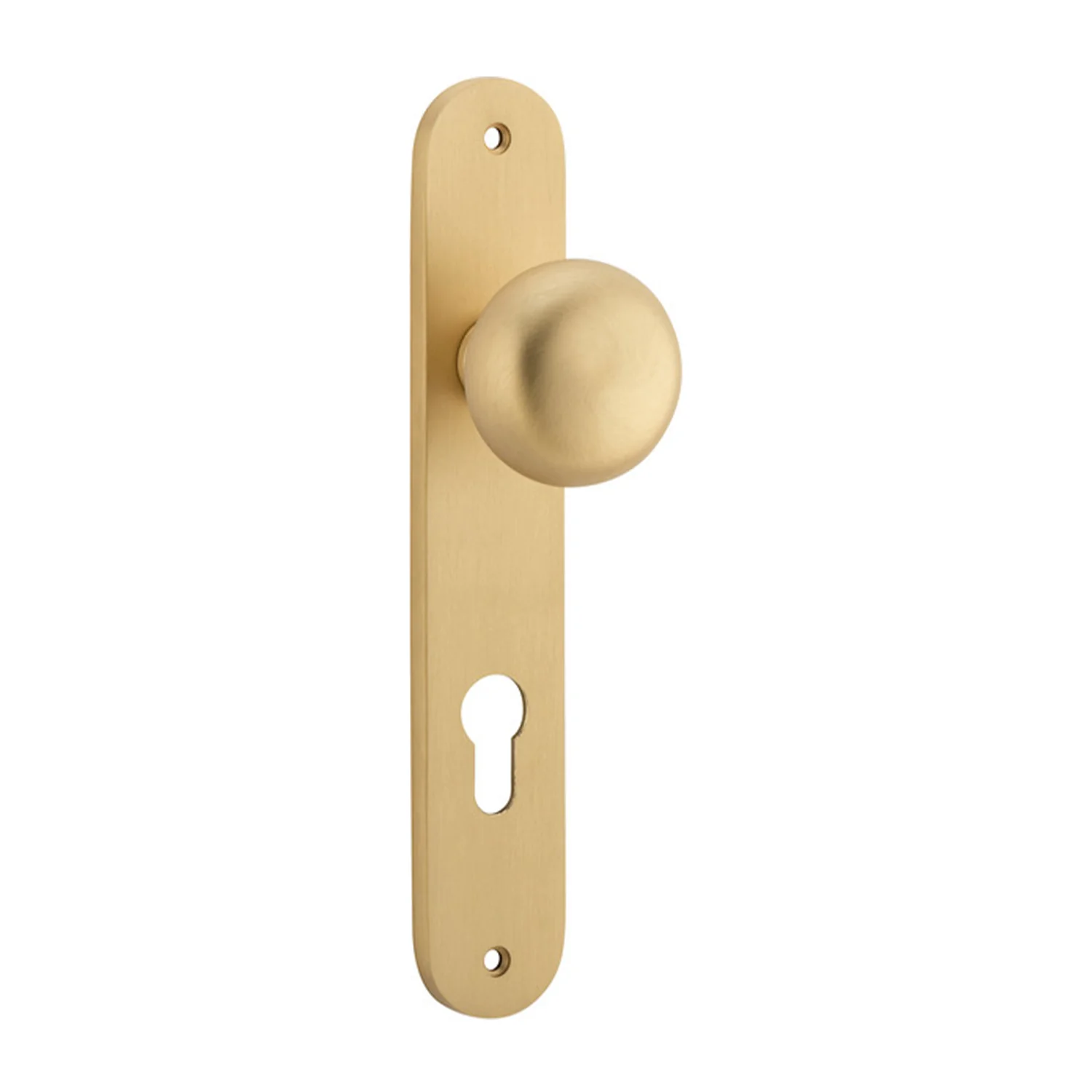 Iver Cambridge Door Knob on Oval Backplate Brushed Brass - Image 4