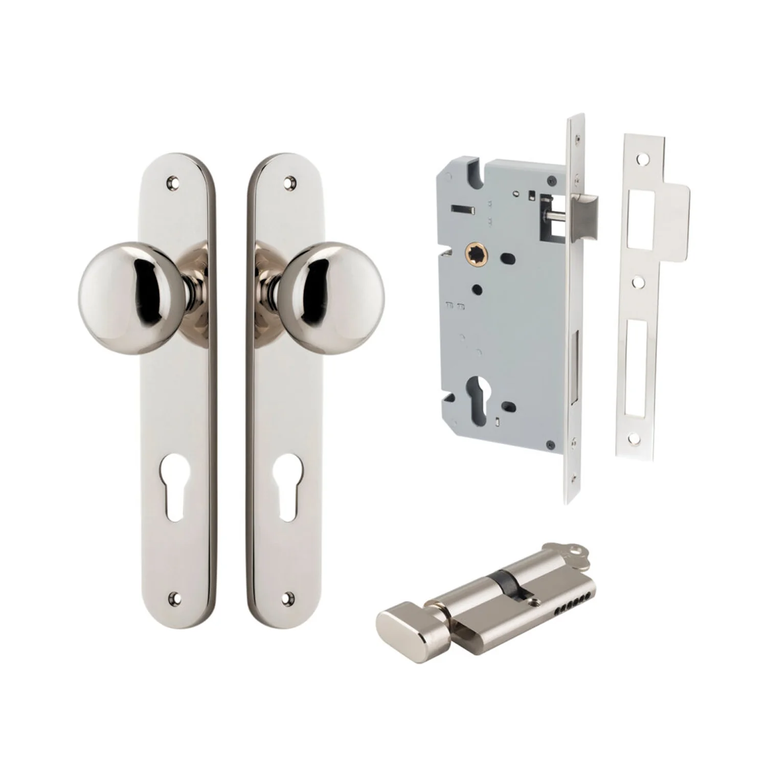 Iver Cambridge Door Knob on Oval Backplate Entrance Kit Key/Thumb - Available in Various Finishes - Image 11