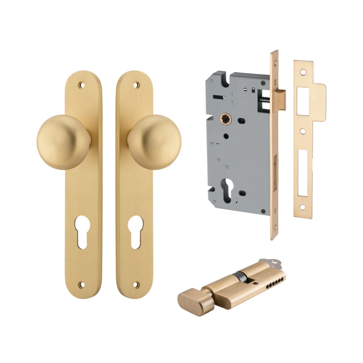 Iver Cambridge Door Knob on Oval Backplate Entrance Kit Key/Thumb - Available in Various Finishes - Image 5