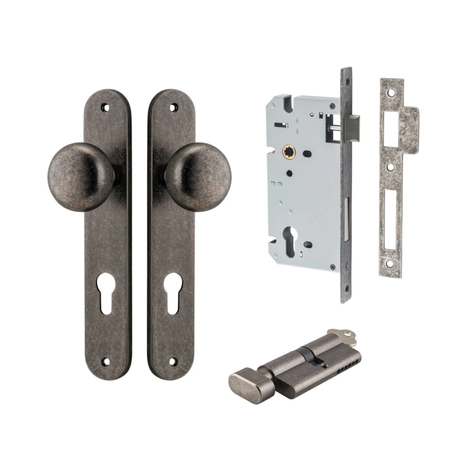 Iver Cambridge Door Knob on Oval Backplate Entrance Kit Key/Thumb - Available in Various Finishes - Image 7