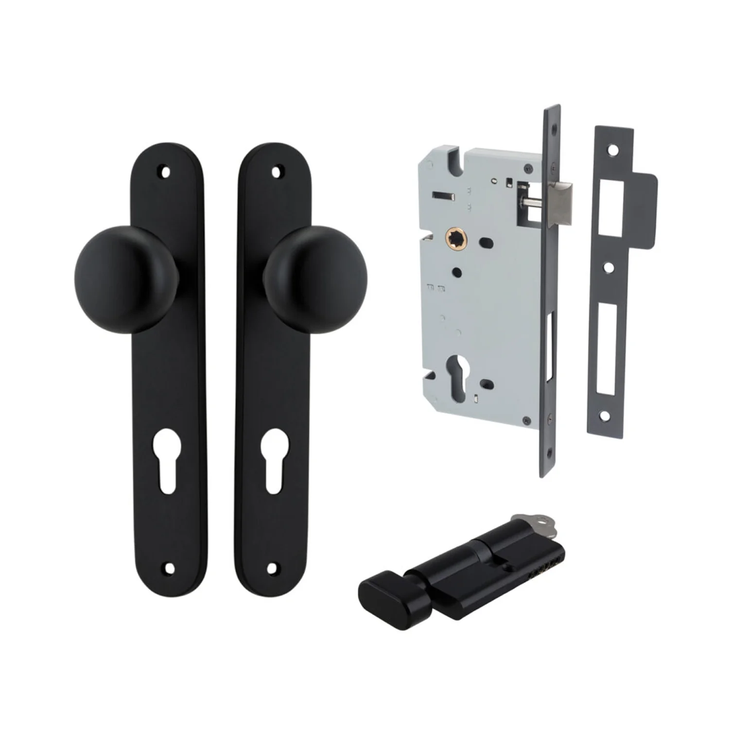 Iver Cambridge Door Knob on Oval Backplate Entrance Kit Key/Thumb - Available in Various Finishes - Image 8