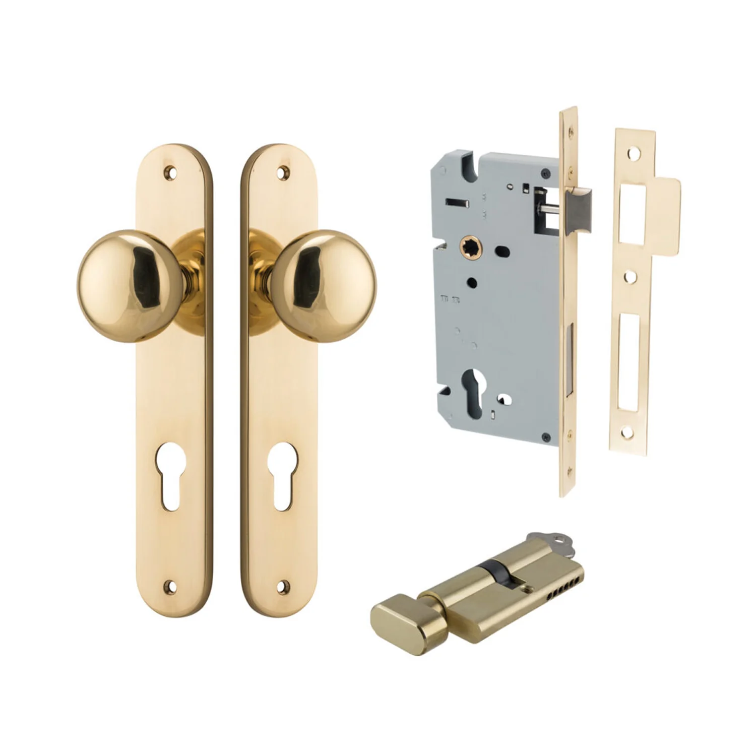 Iver Cambridge Door Knob on Oval Backplate Entrance Kit Key/Thumb - Available in Various Finishes - Image 9
