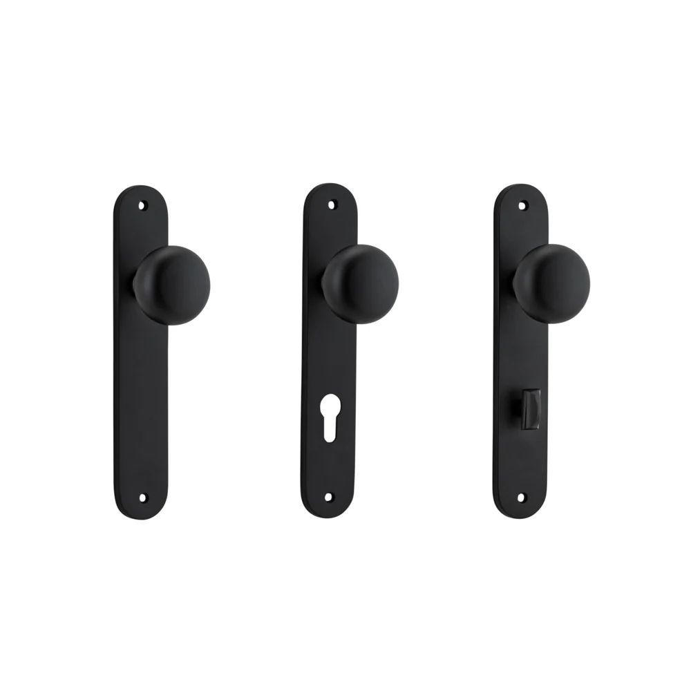 Iver Cambridge Door Knob on Oval Backplate Matt Black