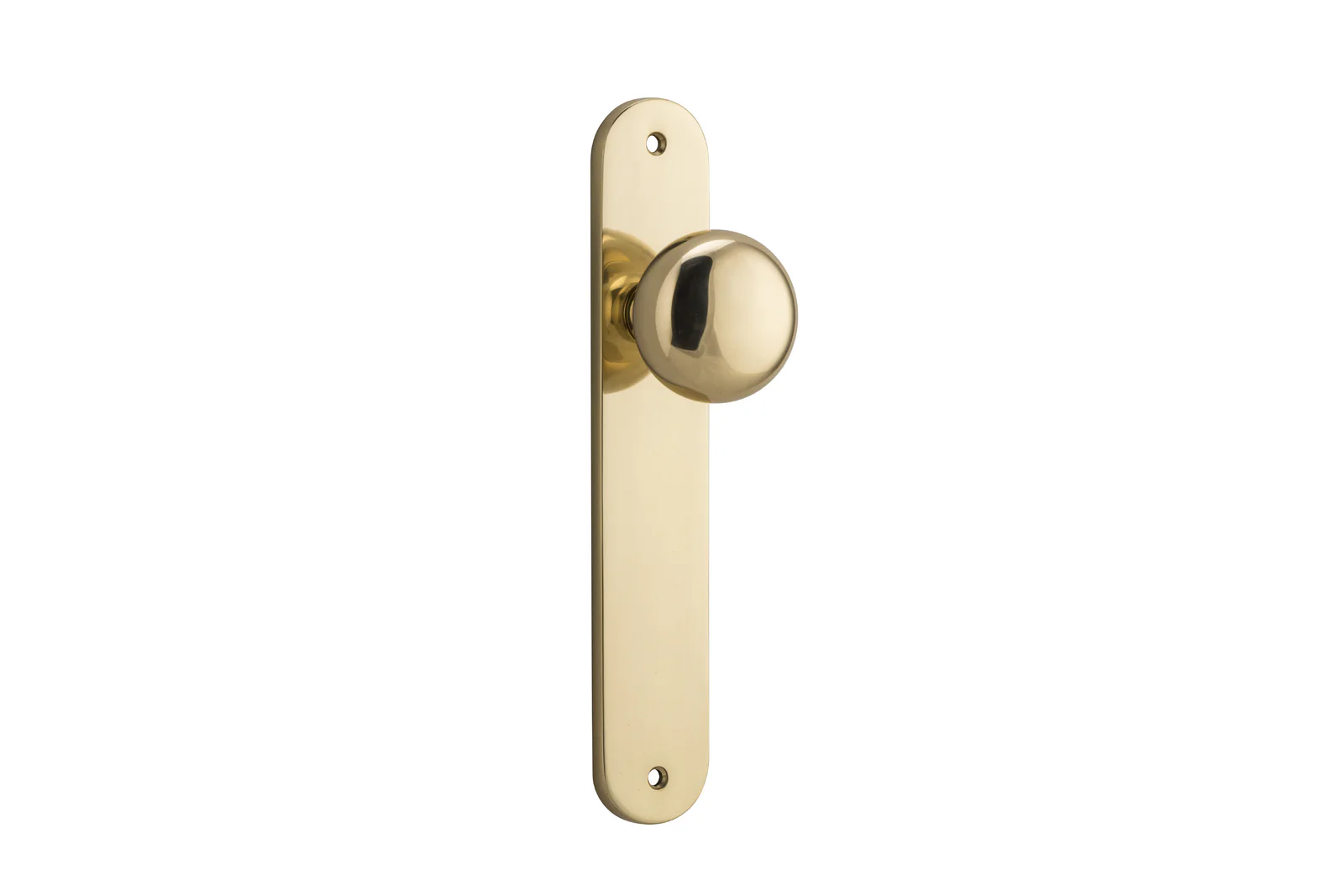 Iver Cambridge Door Knob on Oval Backplate Polished Brass - Image 2