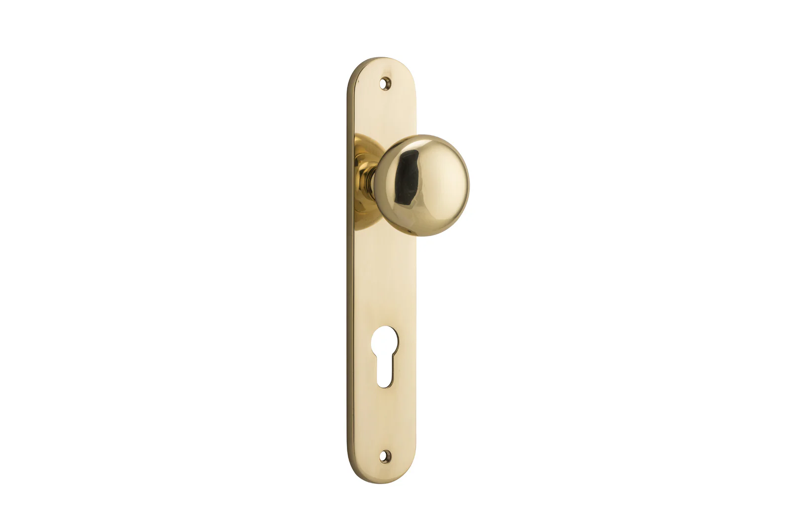 Iver Cambridge Door Knob on Oval Backplate Polished Brass - Image 3