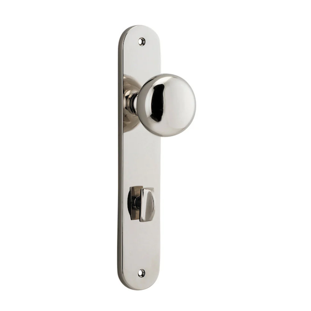 Iver Cambridge Door Knob on Oval Backplate Polished Nickel - Image 4