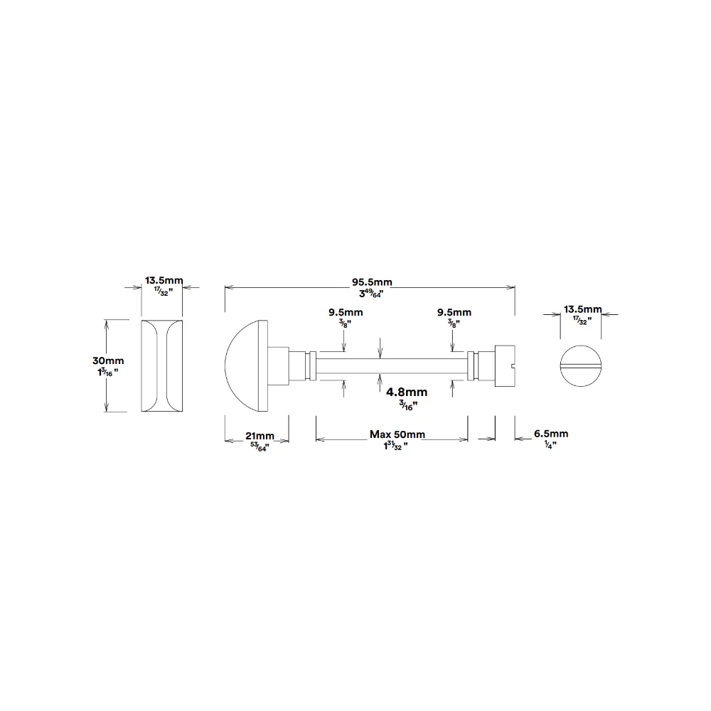 Iver Cambridge Door Knob on Oval Backplate Privacy Kit with Turn - Available in Various Finishes - Image 3