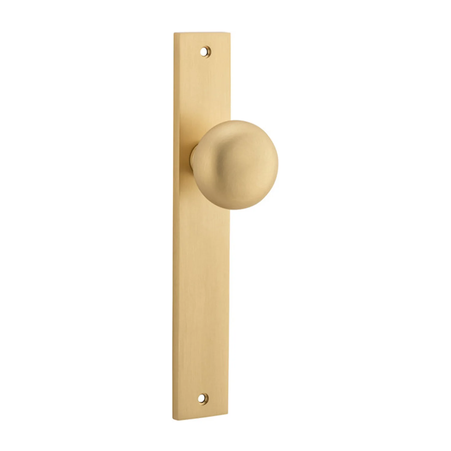 Iver Cambridge Door Knob on Rectangular Backplate Brushed Brass - Image 3