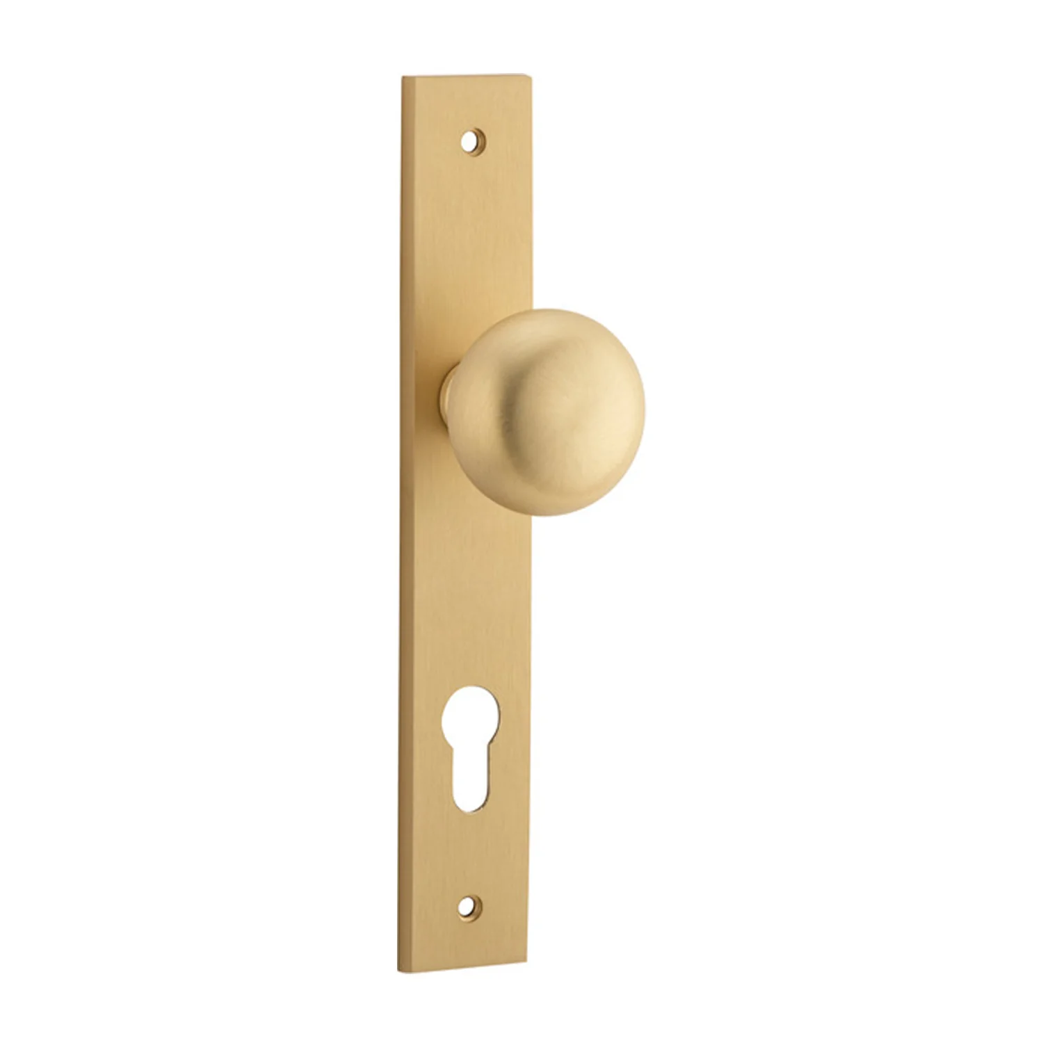 Iver Cambridge Door Knob on Rectangular Backplate Brushed Brass - Image 4