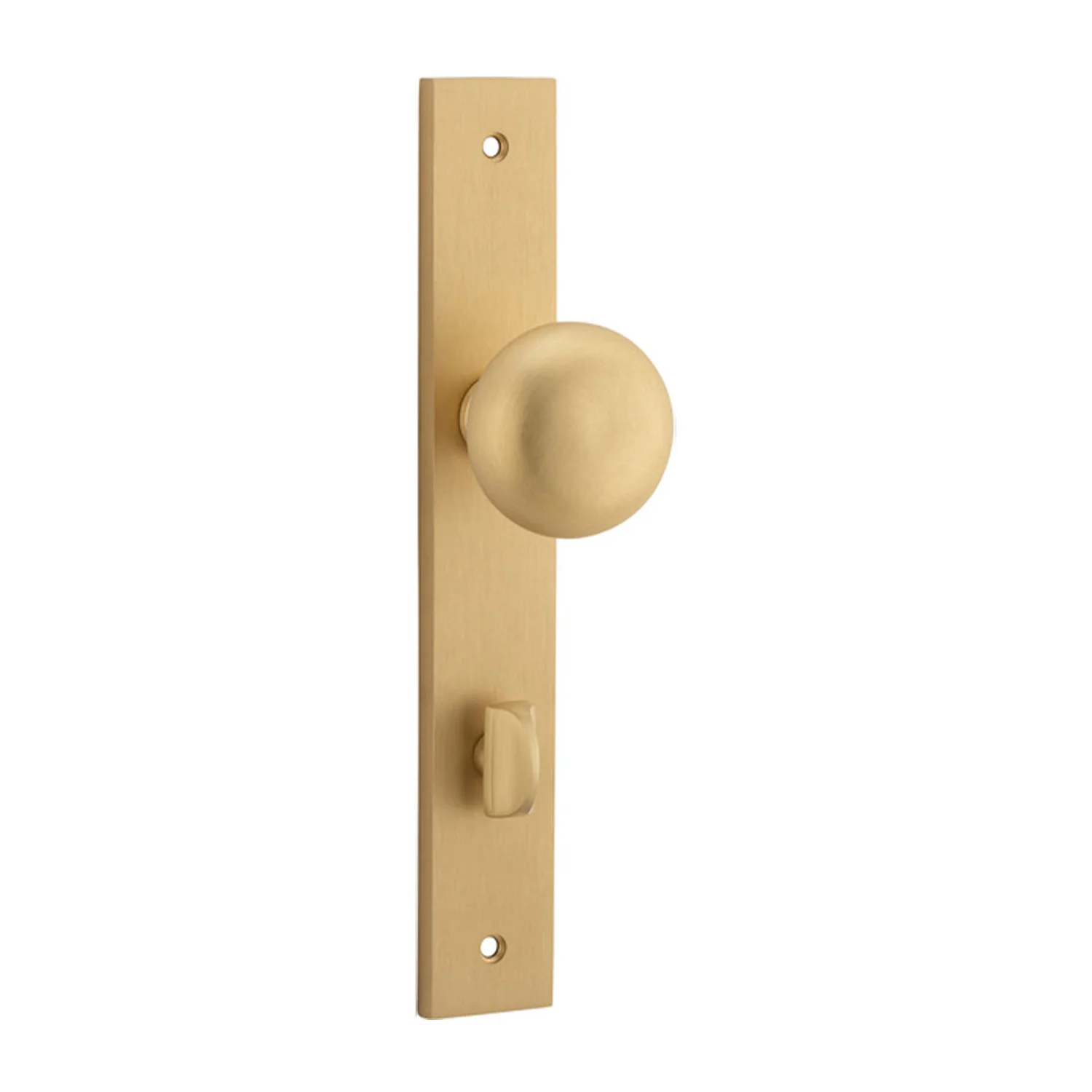 Iver Cambridge Door Knob on Rectangular Backplate Brushed Brass - Image 5
