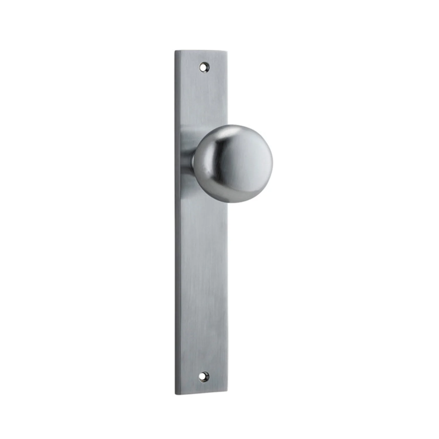 Iver Cambridge Door Knob on Rectangular Backplate Brushed Chrome - Image 2