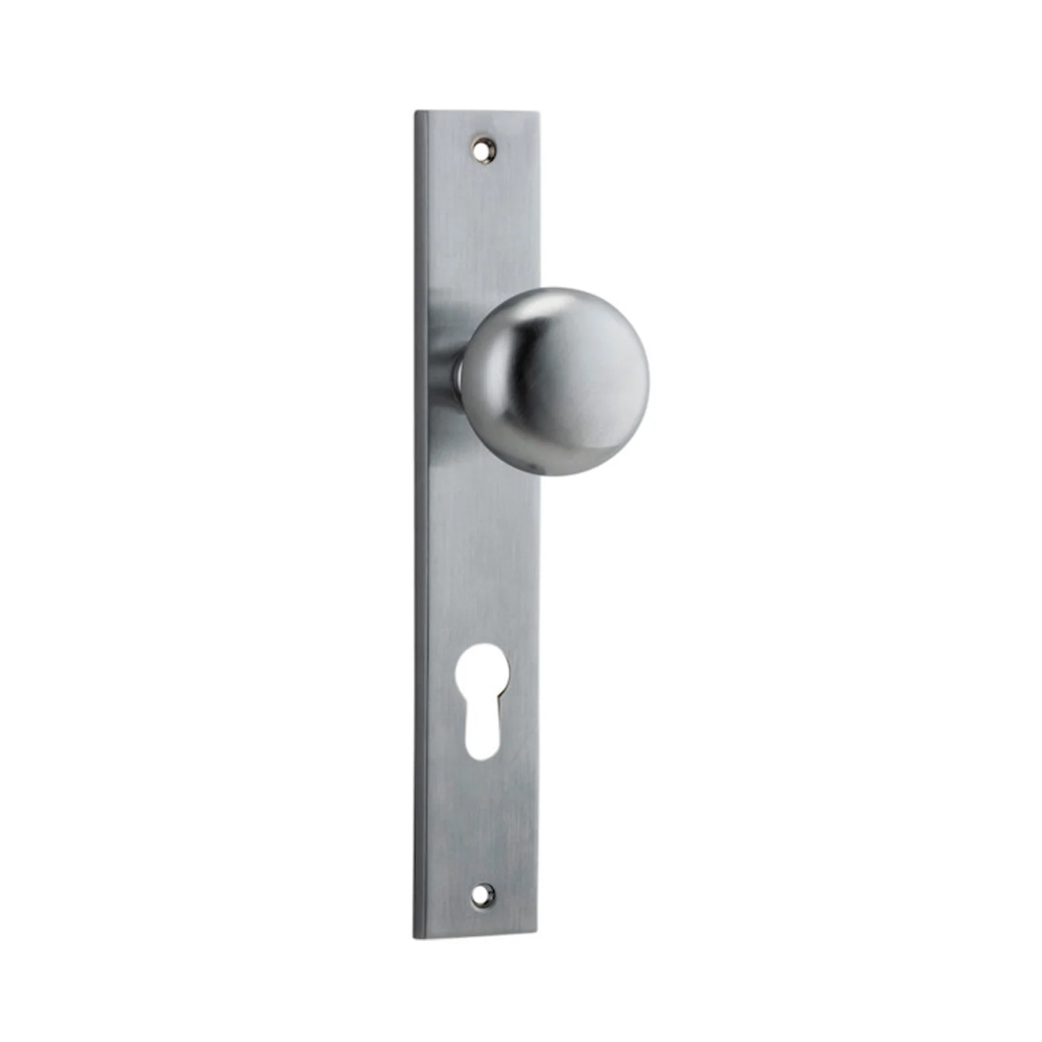 Iver Cambridge Door Knob on Rectangular Backplate Brushed Chrome - Image 3
