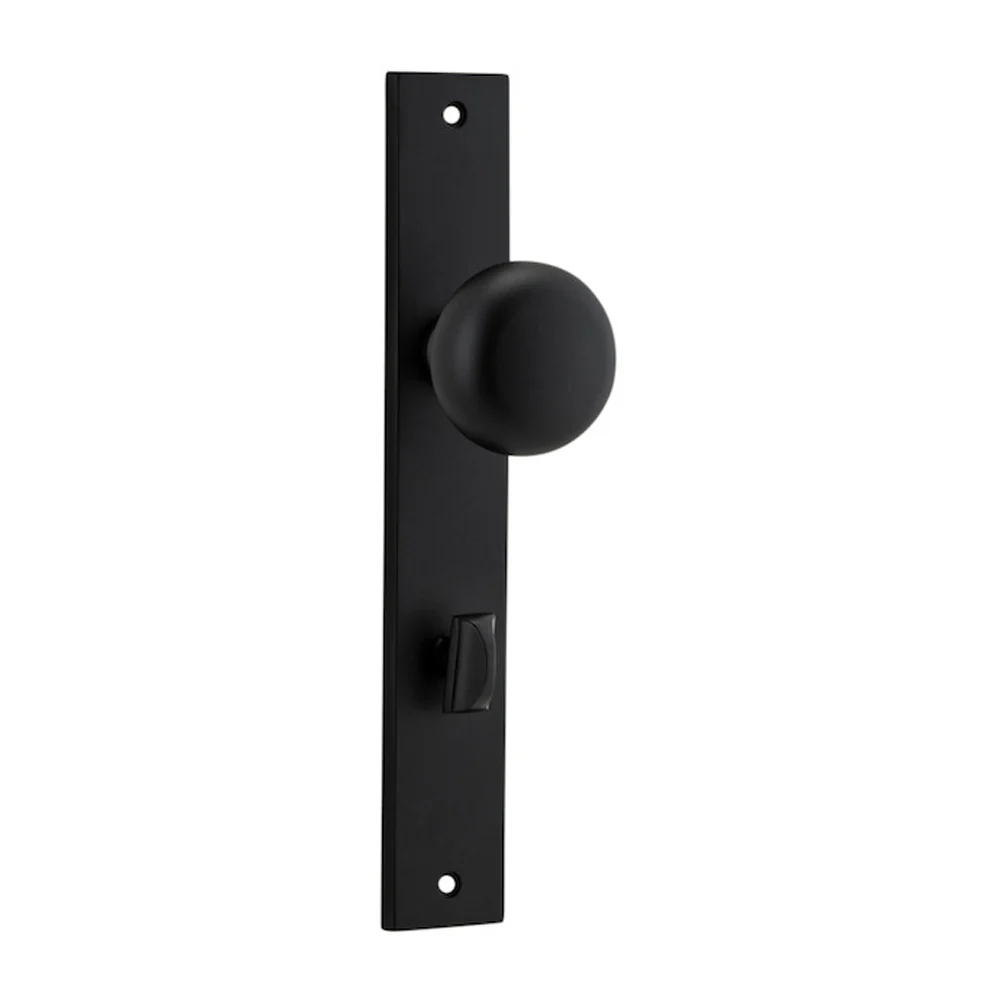 Iver Cambridge Door Knob on Rectangular Backplate Matt Black - Image 4