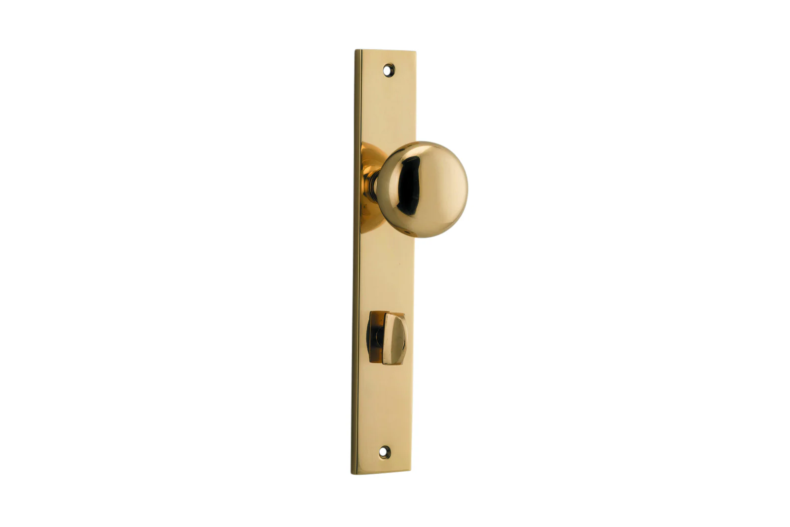 Iver Cambridge Door Knob on Rectangular Backplate Polished Brass - Image 4