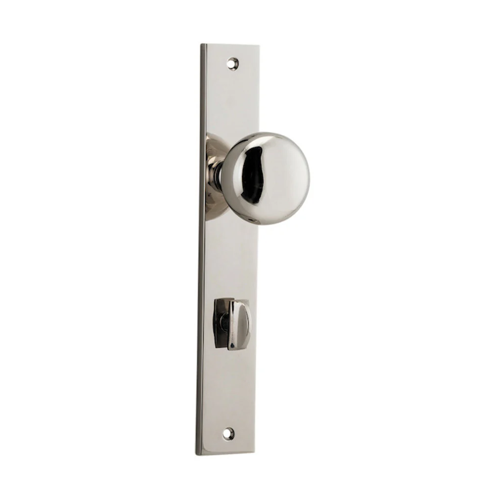 Iver Cambridge Door Knob on Rectangular Backplate Polished Nickel - Image 4