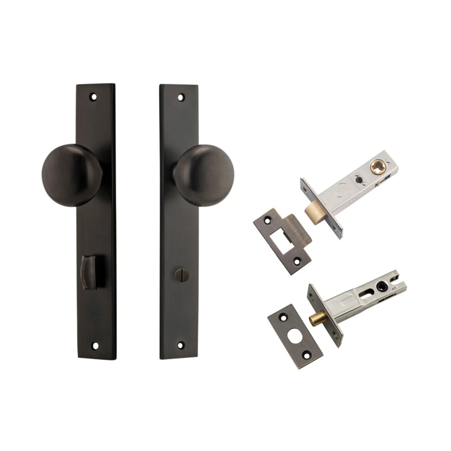 Iver Cambridge Door Knob on Rectangular Backplate Privacy Kit with Turn - Image 14