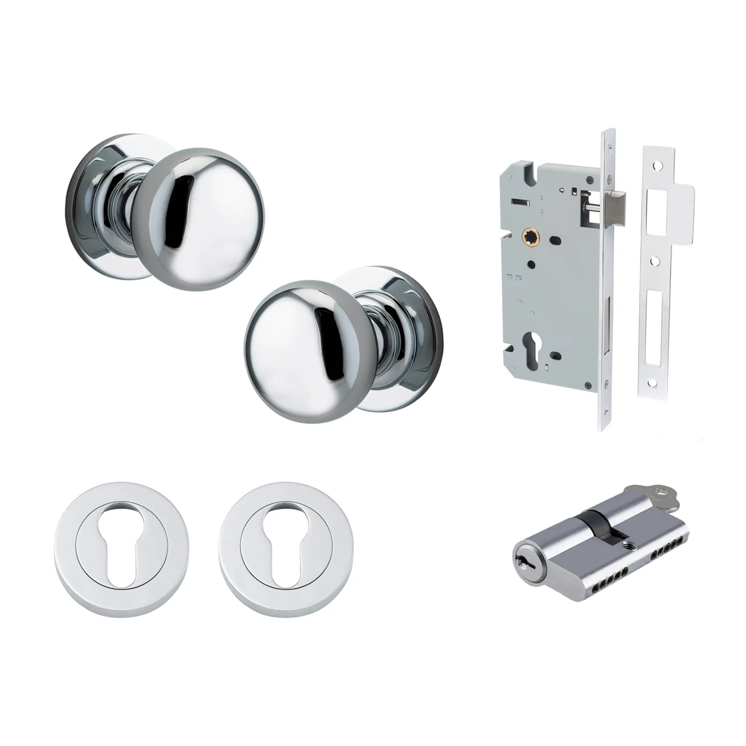 Iver Cambridge Door Knob on Round Rose Entrance Kit Key/Key - Available in Various Finishes - Image 11