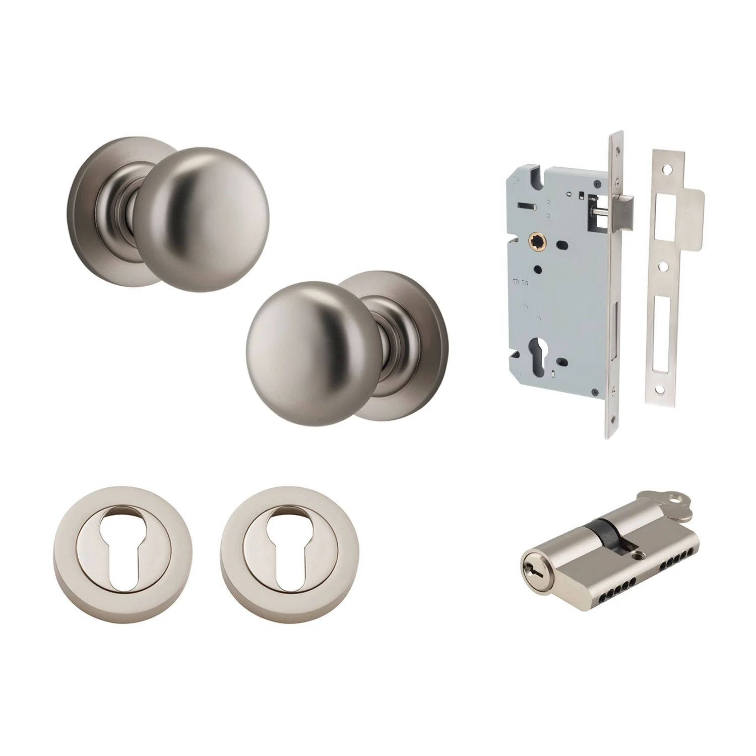 Iver Cambridge Door Knob on Round Rose Entrance Kit Key/Key - Available in Various Finishes - Image 13