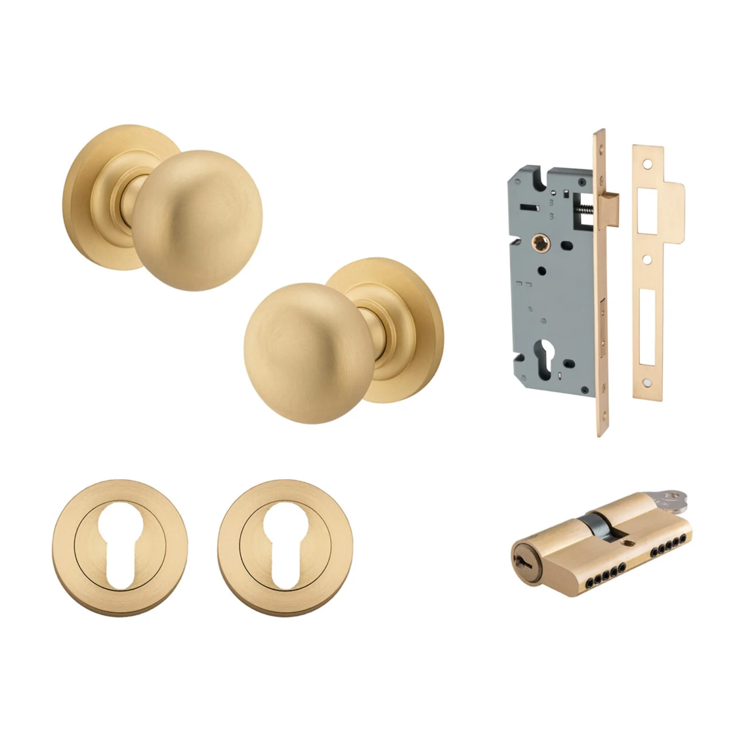 Iver Cambridge Door Knob on Round Rose Entrance Kit Key/Key - Available in Various Finishes - Image 6