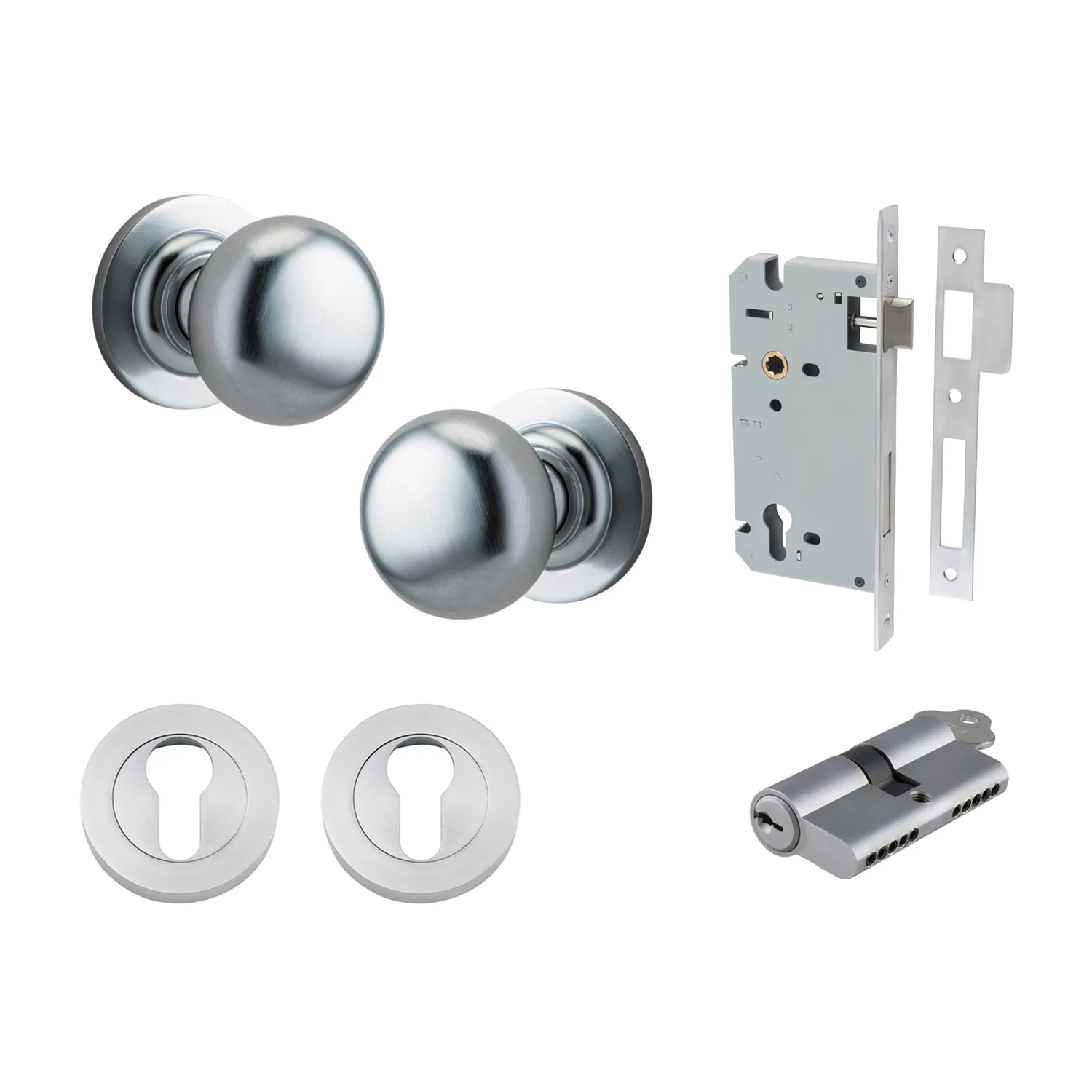 Iver Cambridge Door Knob on Round Rose Entrance Kit Key/Key - Available in Various Finishes - Image 7