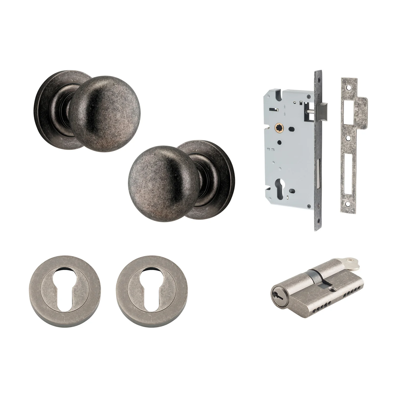 Iver Cambridge Door Knob on Round Rose Entrance Kit Key/Key - Available in Various Finishes - Image 8