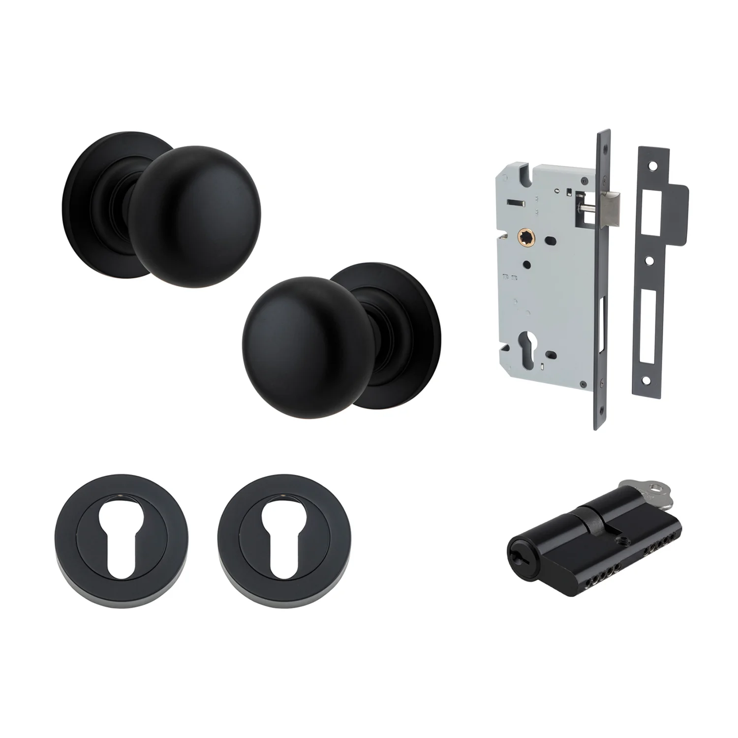 Iver Cambridge Door Knob on Round Rose Entrance Kit Key/Key - Available in Various Finishes - Image 9