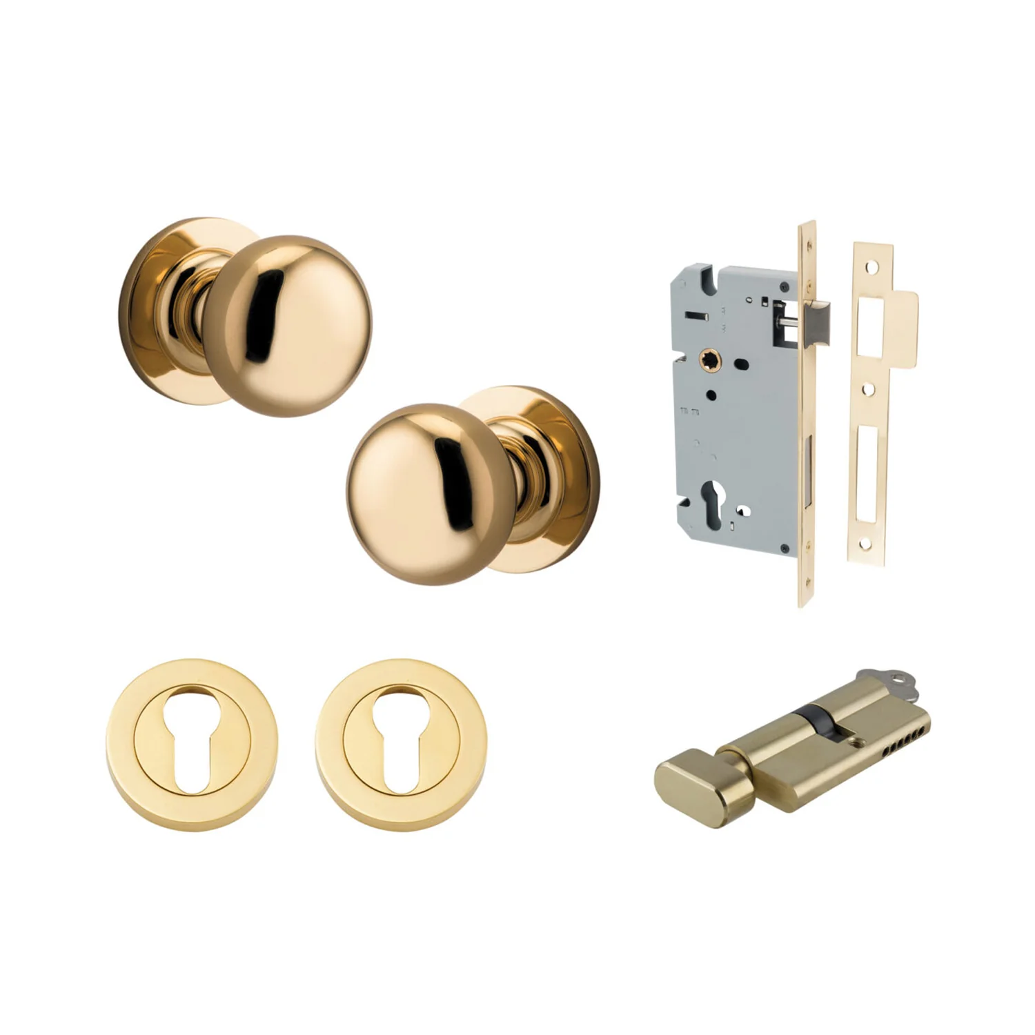 Iver Cambridge Door Knob on Round Rose Entrance Kit Key/Thumb - Available in Various Finishes - Image 10