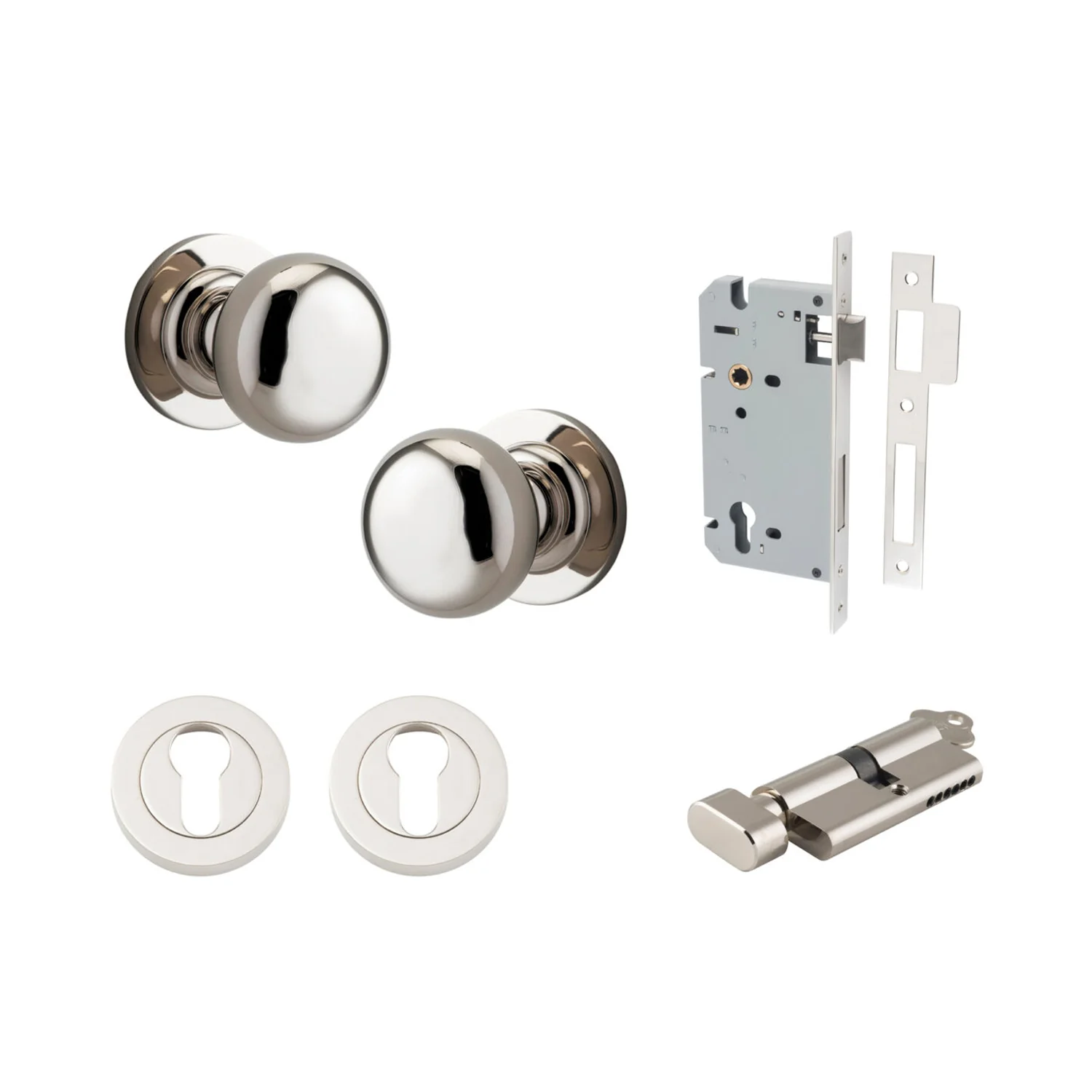 Iver Cambridge Door Knob on Round Rose Entrance Kit Key/Thumb - Available in Various Finishes - Image 12
