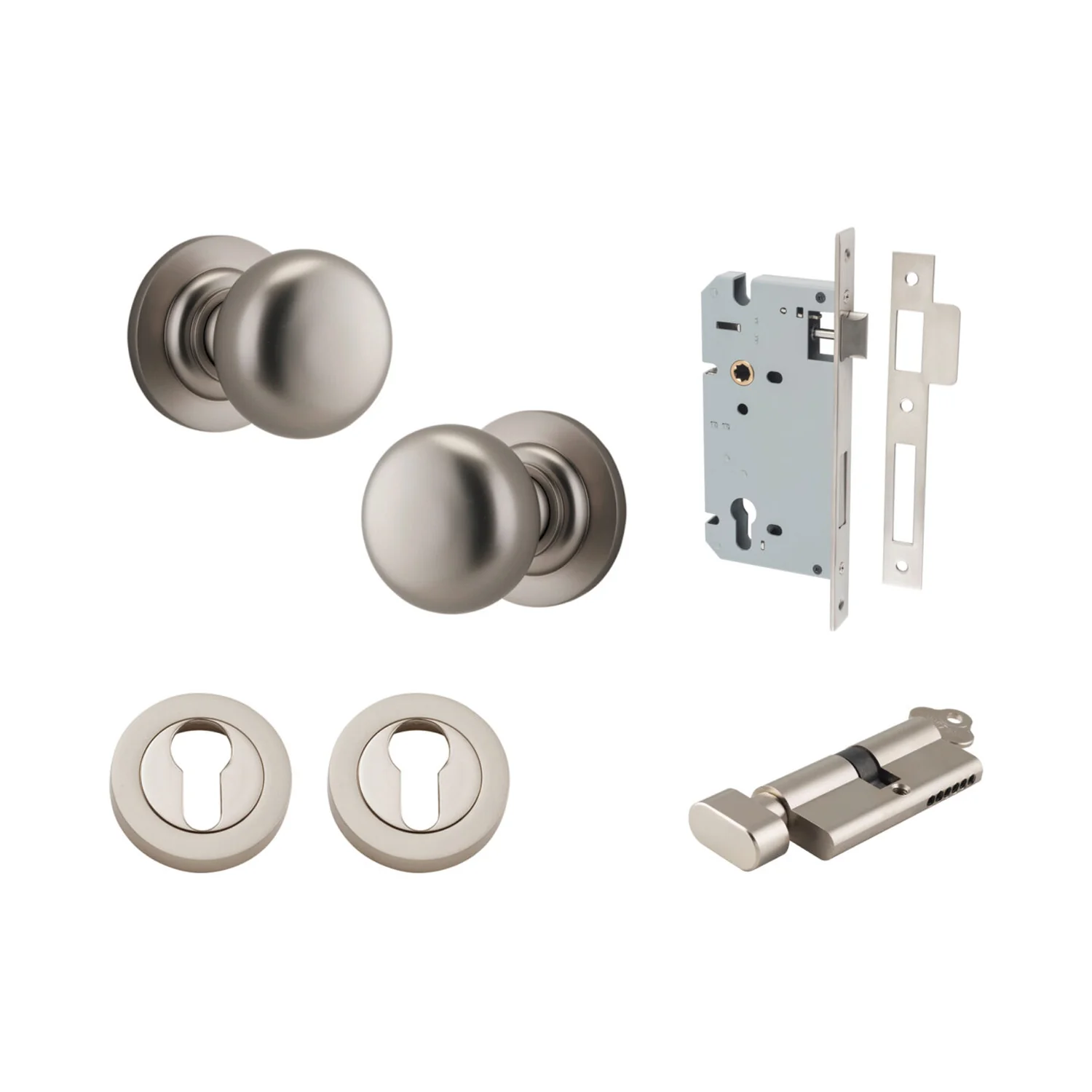 Iver Cambridge Door Knob on Round Rose Entrance Kit Key/Thumb - Available in Various Finishes - Image 13