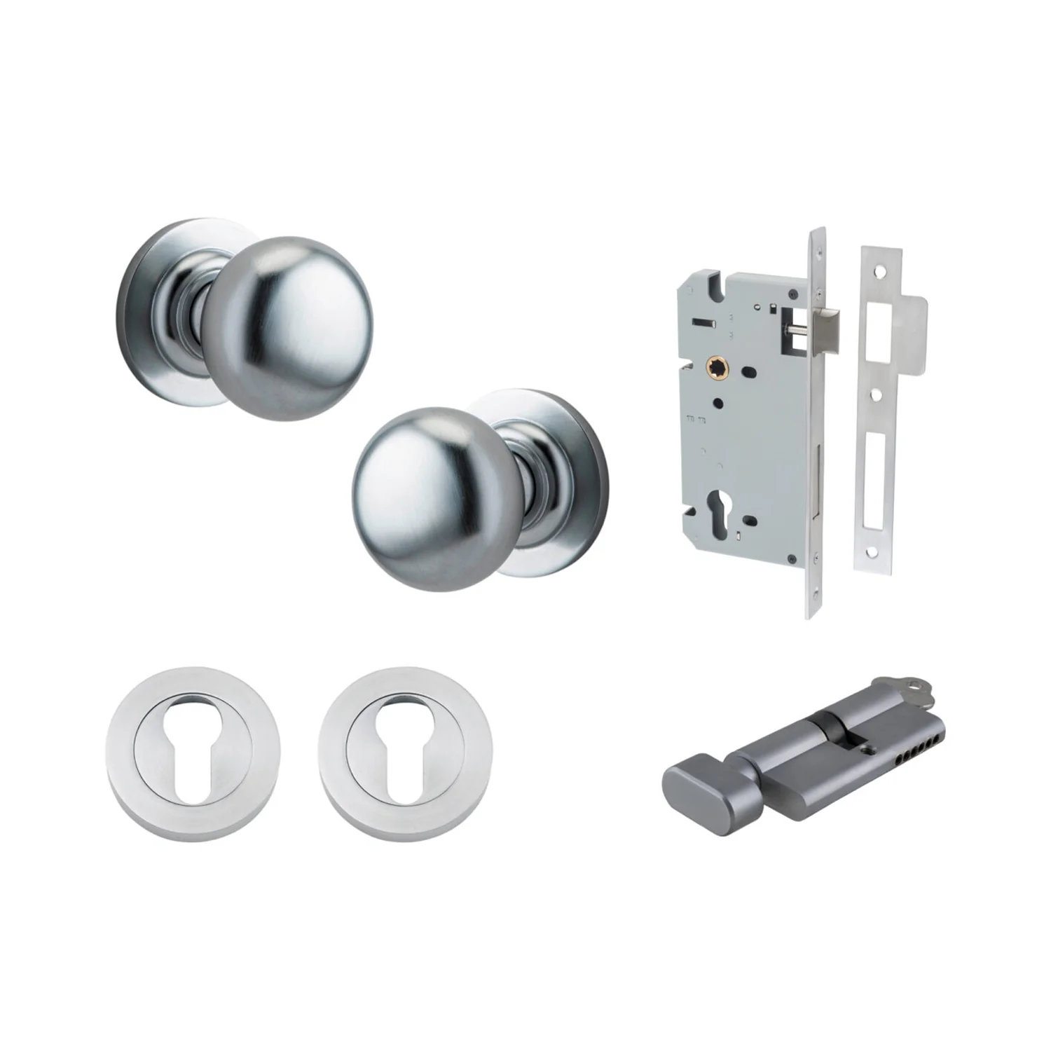 Iver Cambridge Door Knob on Round Rose Entrance Kit Key/Thumb - Available in Various Finishes - Image 7