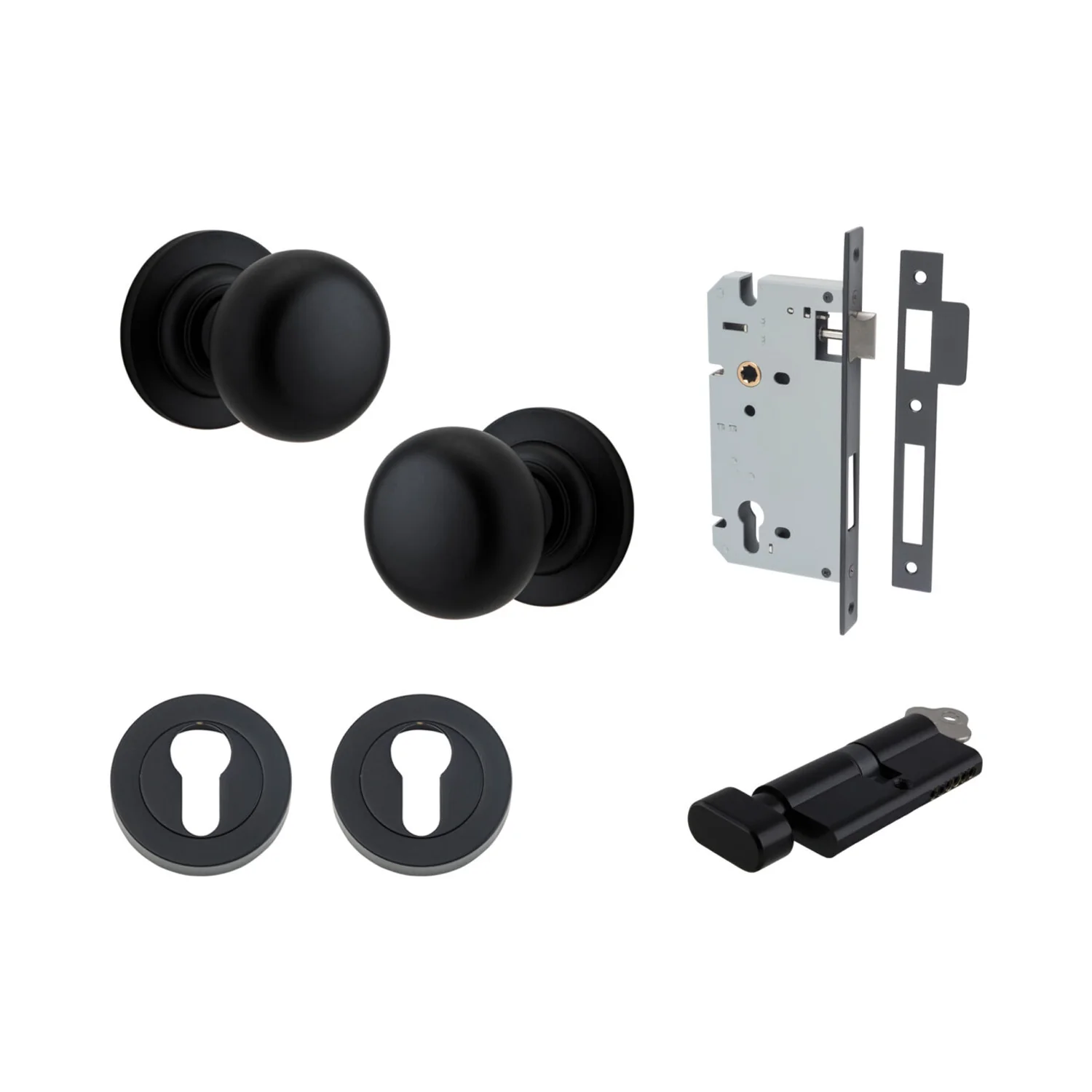 Iver Cambridge Door Knob on Round Rose Entrance Kit Key/Thumb - Available in Various Finishes - Image 9