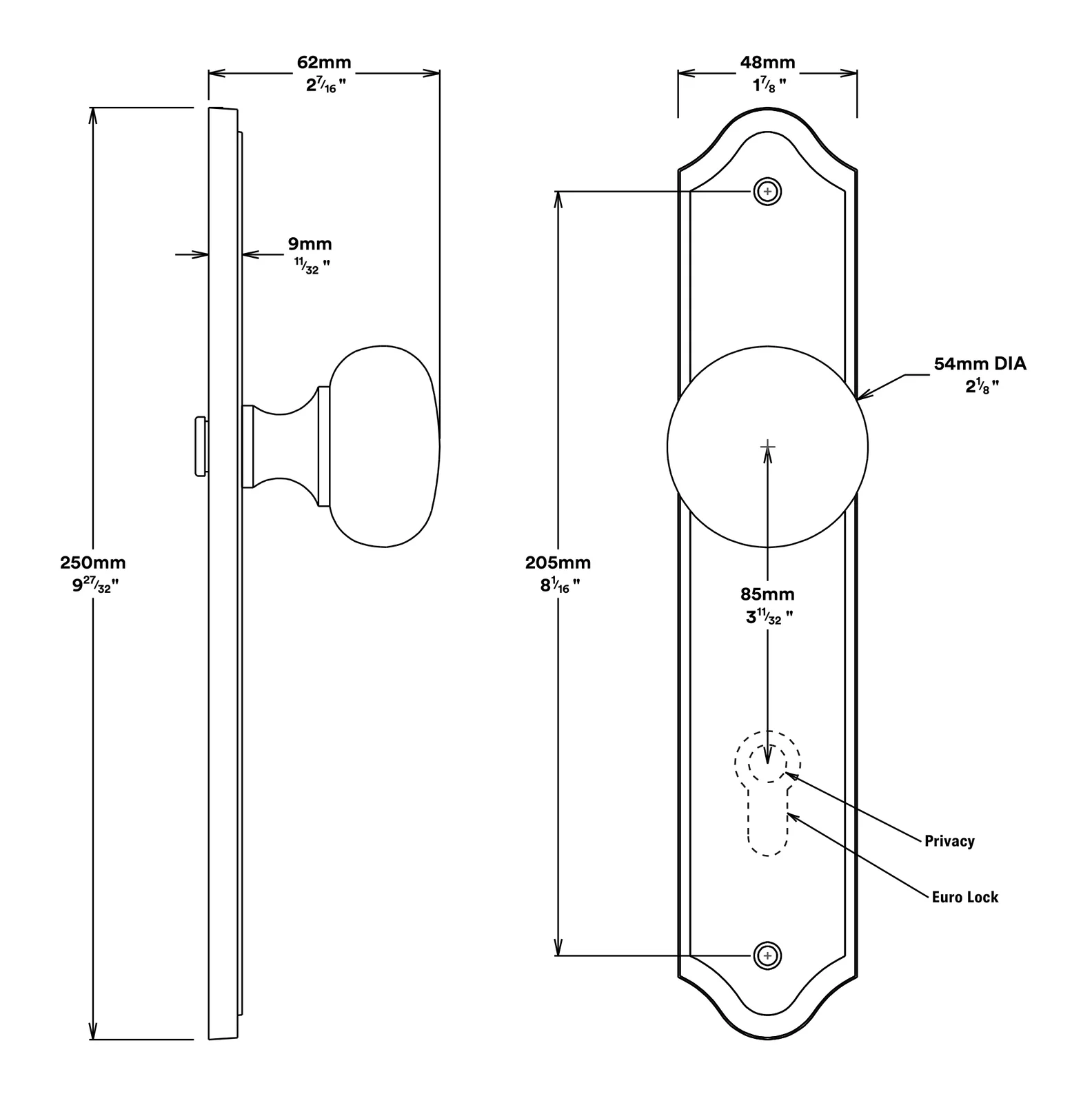 Iver Cambridge Door Knob on Shouldered Backplate Brushed Brass - Image 2