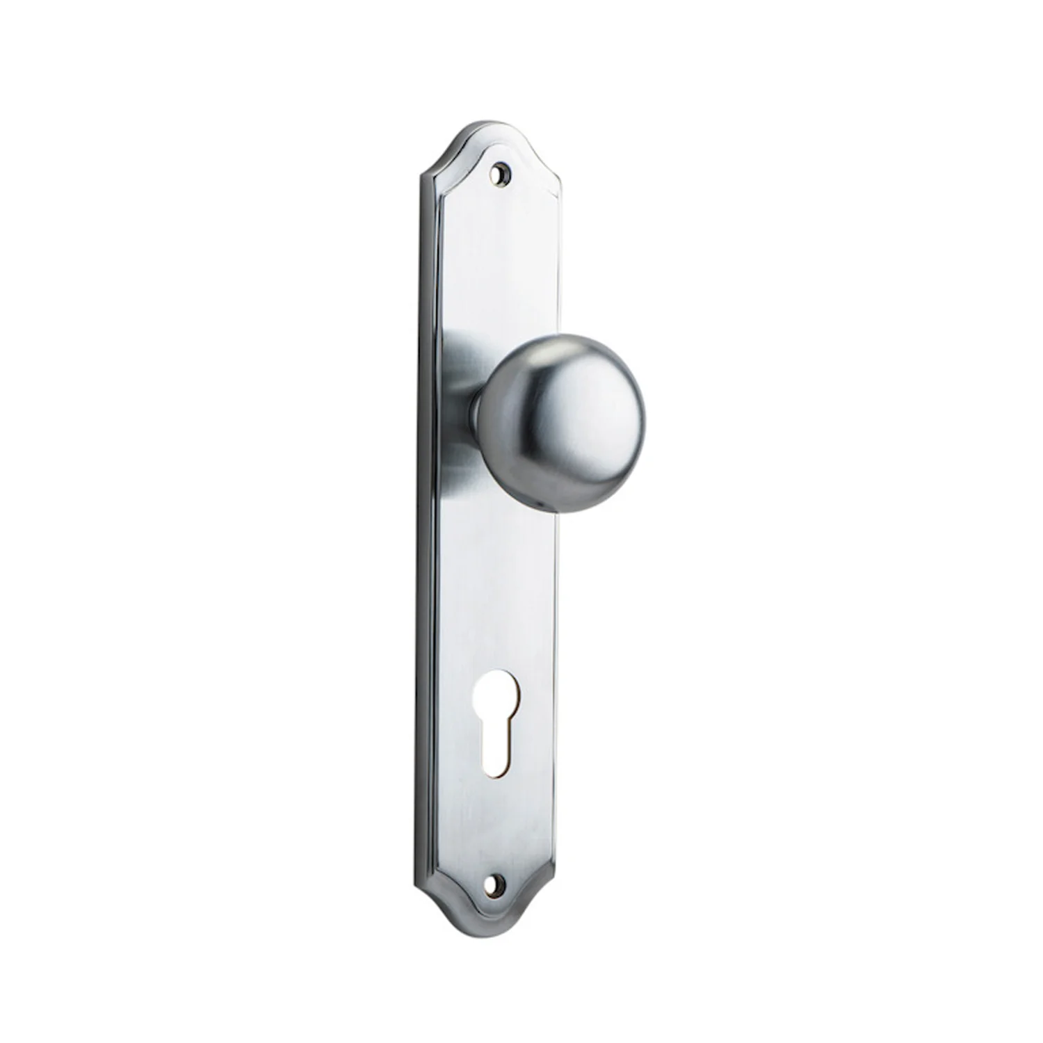 Iver Cambridge Door Knob on Shouldered Backplate Brushed Chrome - Image 3