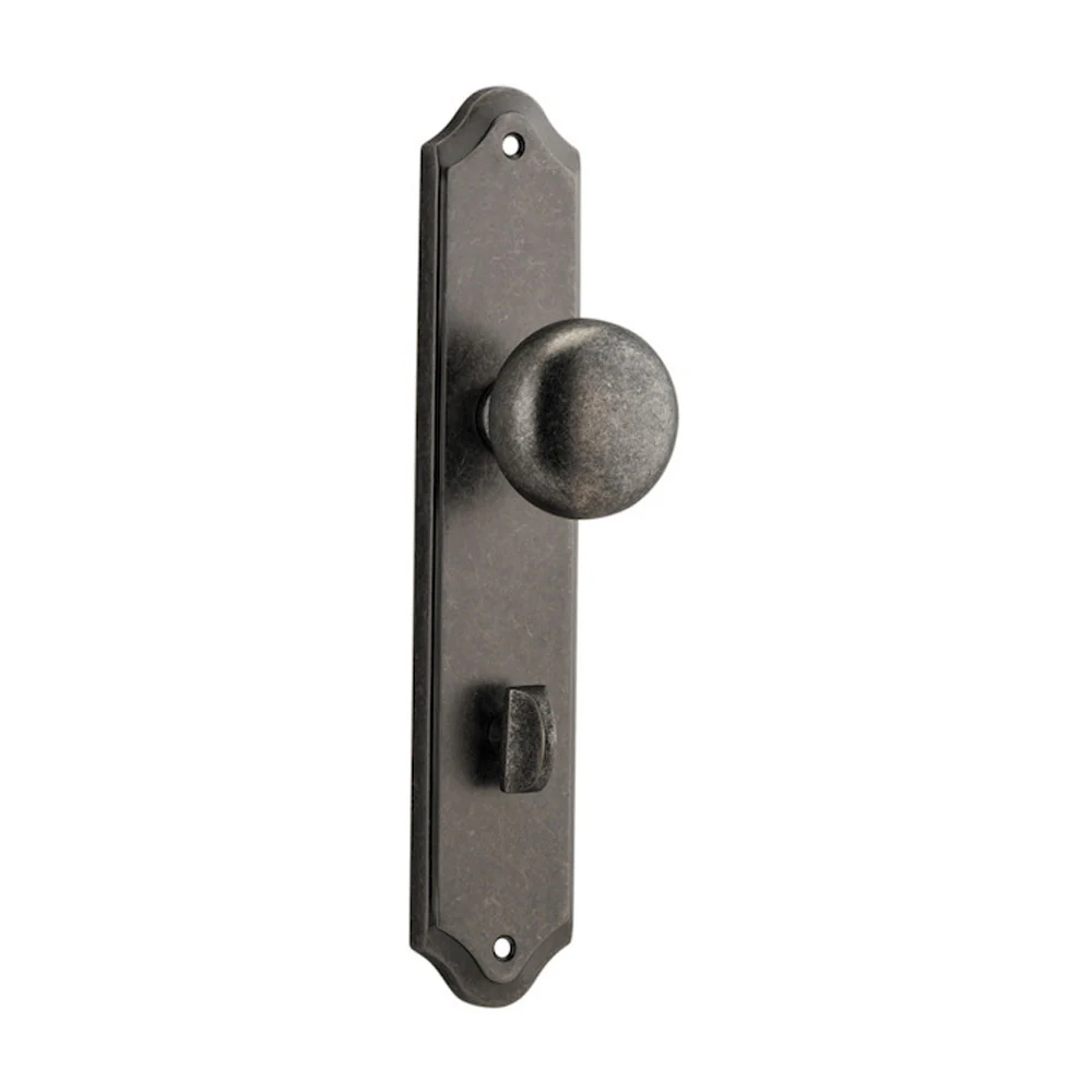 Iver Cambridge Door Knob on Shouldered Backplate Distressed Nickel - Image 4