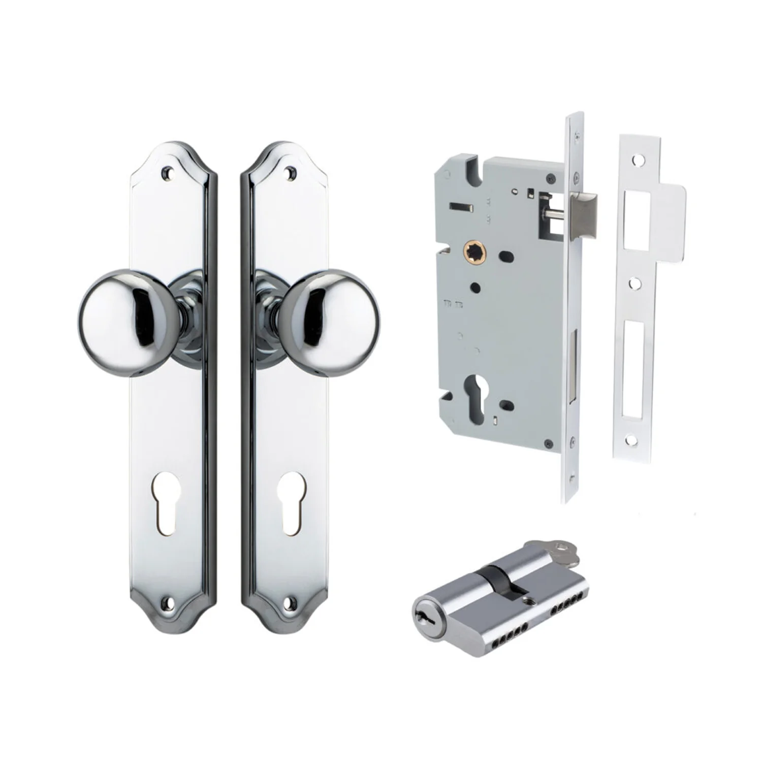 Iver Cambridge Door Knob on Shouldered Backplate Entrance Kit Key/Key - Image 9