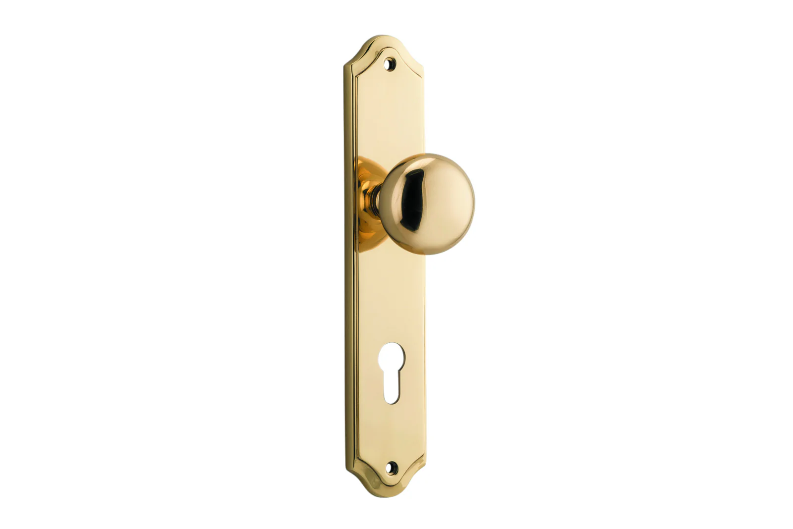 Iver Cambridge Door Knob on Shouldered Backplate Polished Brass - Image 3