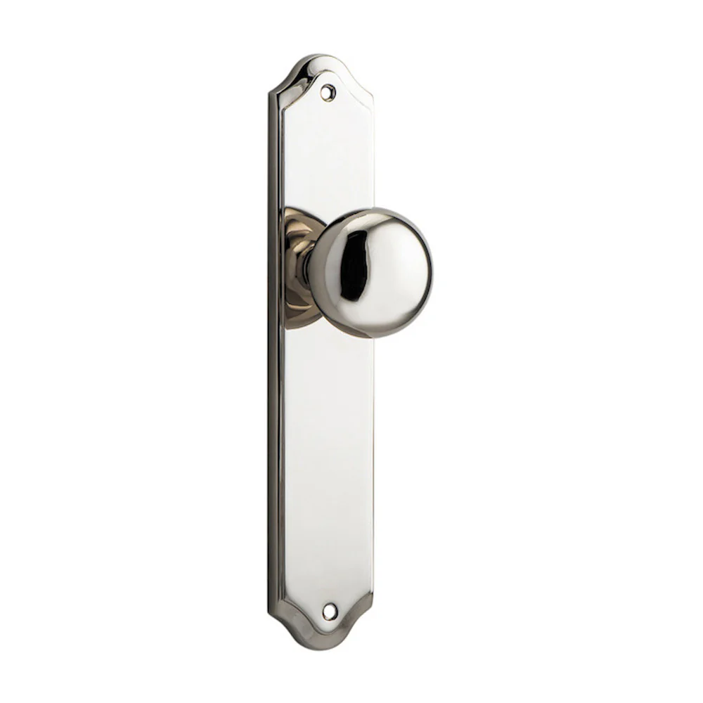 Iver Cambridge Door Knob on Shouldered Backplate Polished Nickel - Image 2